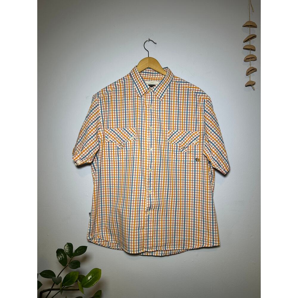 Primary Colors Plaid Rocawear Short Sleeve Casual Button Down Shirt - Men's XL